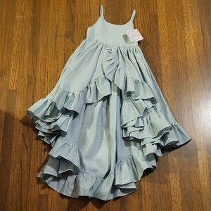 Calluna Boutique Mint Green Asymmetrical Ruffled Sundress for Wedding Gu…